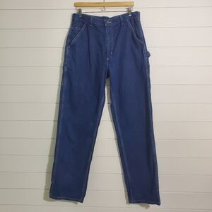 Carhartt Men's Jeans Dungaree Fit Dark Wash Cargo Pockets Straight‎ Size 34x34